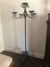 Load image into Gallery viewer, Wrought Iron 5 Arm Floor Candelabra
