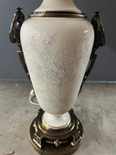 Load image into Gallery viewer, Vintage Ceramic &amp; Bronze Lamp with Shade
