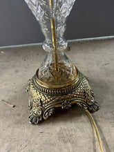 Load image into Gallery viewer, Vintage Lamp with Glass and Brass Base
