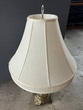 Load image into Gallery viewer, Vintage Lamp with Glass and Brass Base
