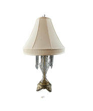 Load image into Gallery viewer, Vintage Lamp with Glass and Brass Base
