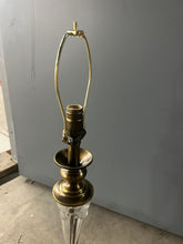 Load image into Gallery viewer, Antique Glass &amp; Brass Table Lamp
