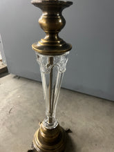 Load image into Gallery viewer, Antique Glass &amp; Brass Table Lamp
