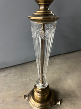 Load image into Gallery viewer, Antique Glass &amp; Brass Table Lamp
