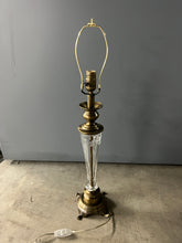 Load image into Gallery viewer, Antique Glass &amp; Brass Table Lamp
