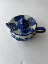 Load image into Gallery viewer, 1920s Vintage Ironstone Citrus Juicer Squeezer Blue &amp; White Porcelain Pottery
