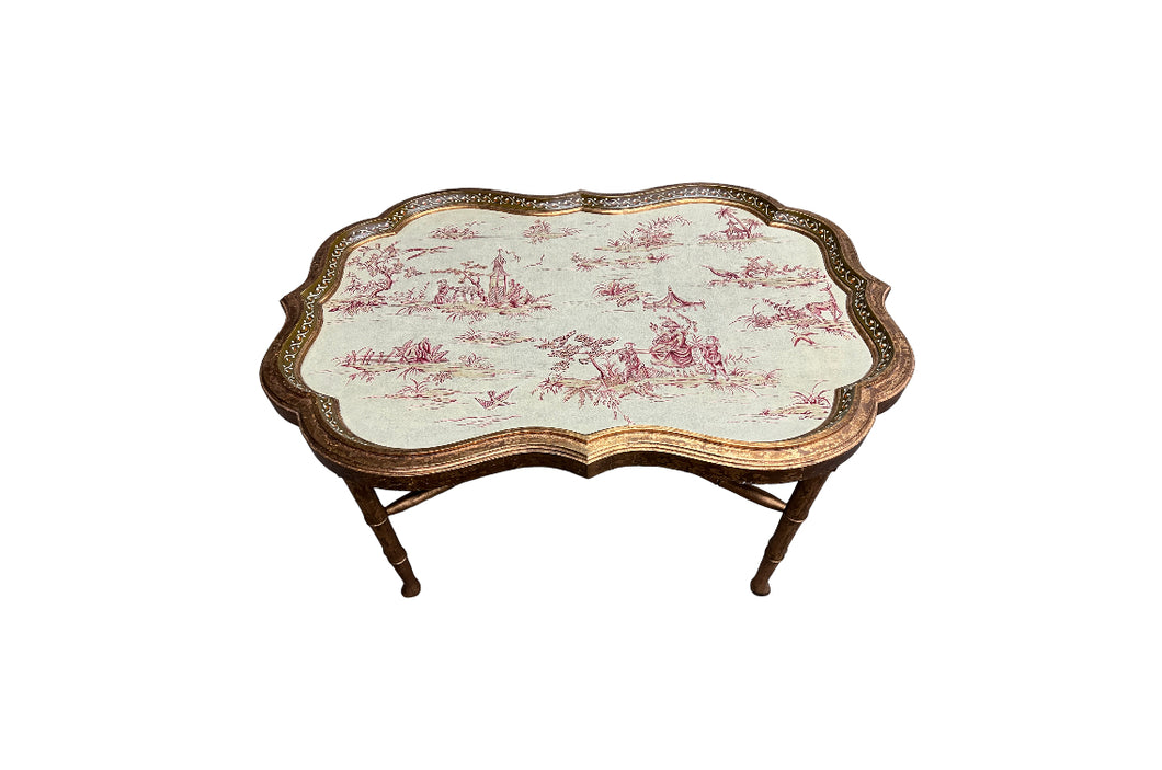 Vintage Hand Painted Chinoiserie Coffee/Tray Table by Sarreid, Ltd.