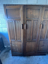 Load image into Gallery viewer, Antique Early 19th Century Wardrobe - Three Door Solid Oak
