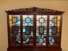 Load image into Gallery viewer, Antique Rosewood China Cabinet With Chinese Ming Carvings
