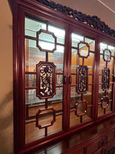 Load image into Gallery viewer, Antique Rosewood China Cabinet With Chinese Ming Carvings
