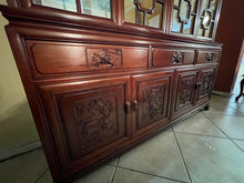 Load image into Gallery viewer, Antique Rosewood China Cabinet With Chinese Ming Carvings
