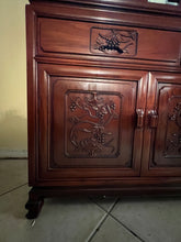 Load image into Gallery viewer, Antique Rosewood China Cabinet With Chinese Ming Carvings
