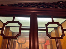 Load image into Gallery viewer, Antique Rosewood China Cabinet With Chinese Ming Carvings
