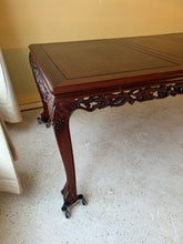 Load image into Gallery viewer, Antique Rosewood Dining Table, Chinese Carved, With 8 Chairs and Two Extension Leaves
