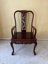 Load image into Gallery viewer, Antique Rosewood Dining Table, Chinese Carved, With 8 Chairs and Two Extension Leaves
