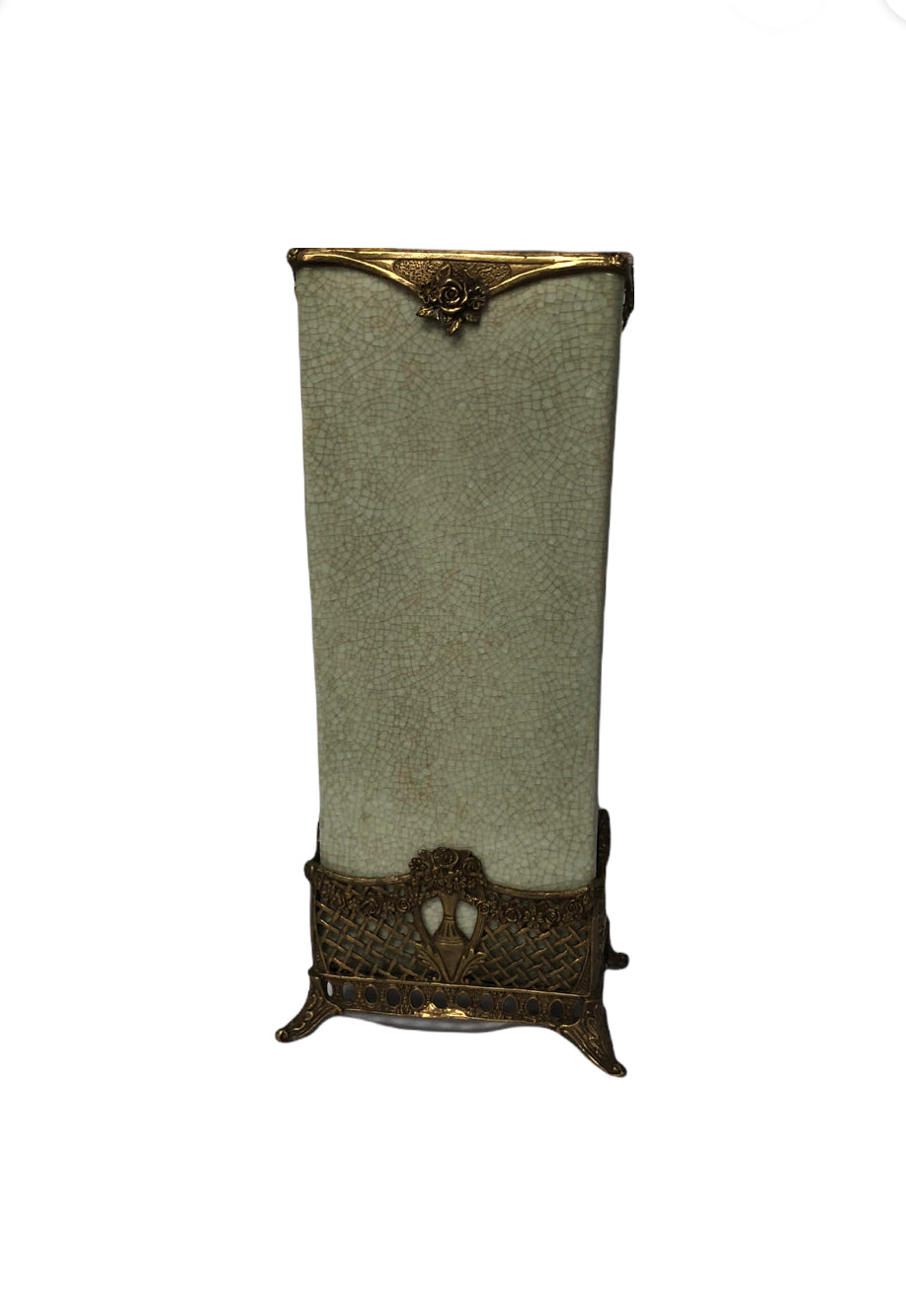 Tall Ceramic Vase with Ormolu Base