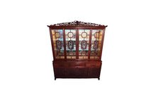 Load image into Gallery viewer, Antique Rosewood China Cabinet With Chinese Ming Carvings
