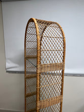 Load image into Gallery viewer, Boho Chic, Vintage Coastal Rattan Etagere Bookshelf
