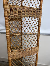 Load image into Gallery viewer, Boho Chic, Vintage Coastal Rattan Etagere Bookshelf
