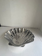 Load image into Gallery viewer, Large Pewter Shell Bowl - Coastal Decorative Shell Bowl
