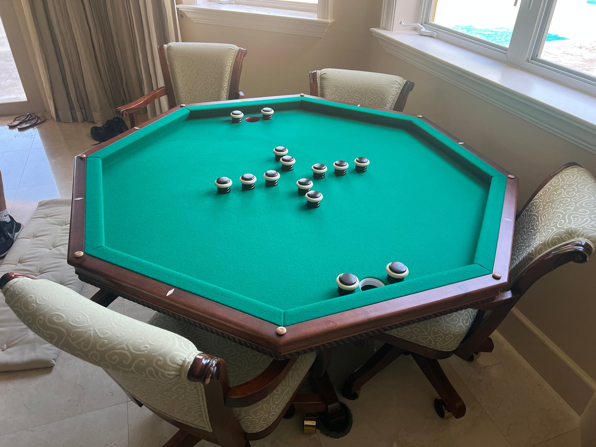 3 in 1 bumper pool table with discount chairs