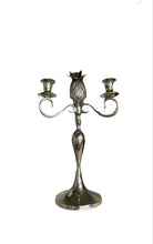 Load image into Gallery viewer, Vintage Silver Pewter Pineapple Candelabra
