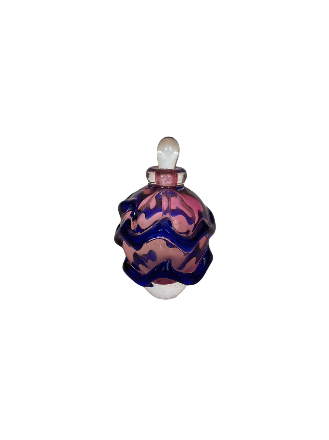 Pink & Blue Art Glass Perfume Bottle