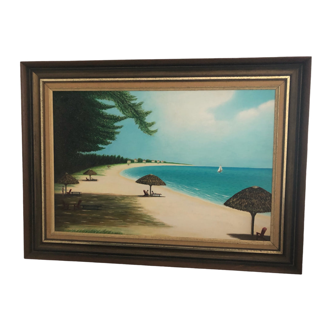 Varadero Beach Original Art by J. Bertrand, 1970