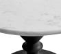 Load image into Gallery viewer, Pottery Barn Chapman Marble Round Pedestal Table with Custom Glass Top
