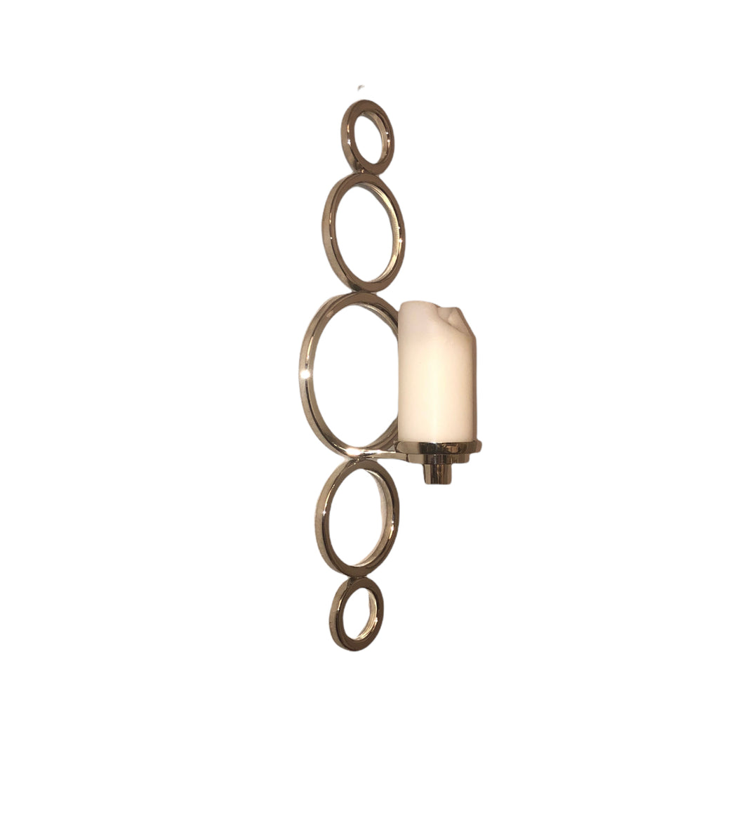 Global Views Progressive Ring Sconce - Silver Nickel Finish