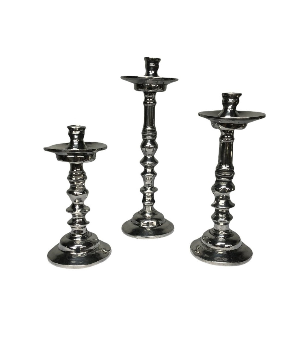 Fine Pewter Candelabras -Set of 3